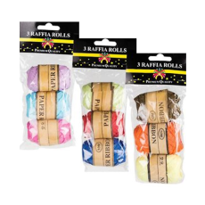 Raffia Pack of 3's - Assorted colours